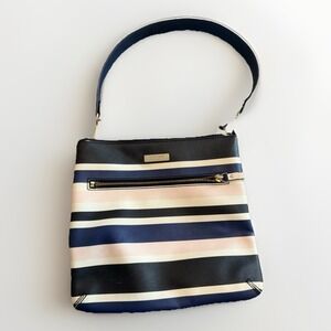 Kate Spade NY Clarise Shoulder Bag Rich Navy Striped Multi white